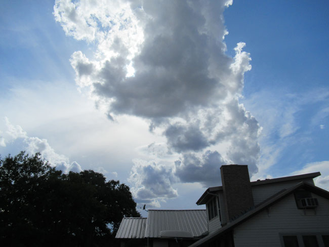 house and clouds